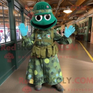 Cyan Green Beret mascot...