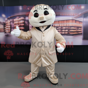 Beige Dim Sum maskot...