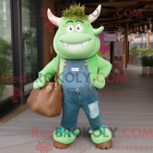 Green Yak mascot costume...