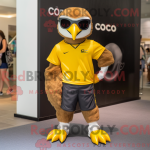 Gold Falcon mascot costume...