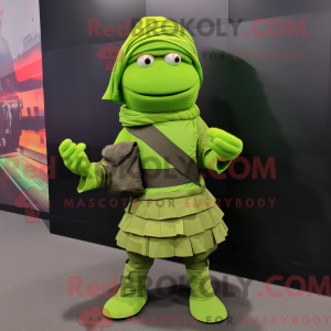 Lime Green Commando maskot...