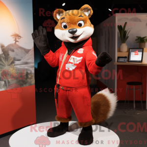 Red Marten mascot costume...