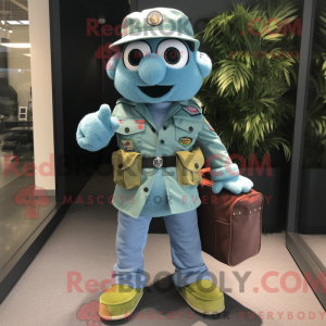 Sky Blue Green Beret mascot...