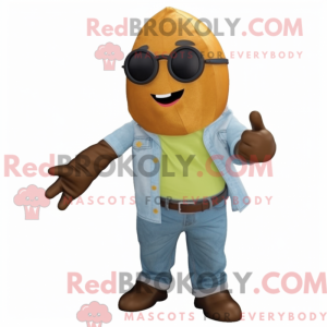 Brown Mango mascot costume...