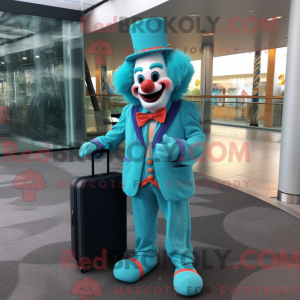 Turquoise Clown mascot...