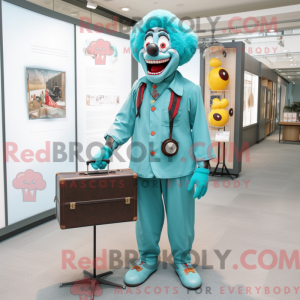Turquoise Clown mascot...