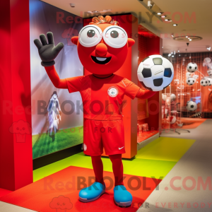 Red Soccer Goal mascot...