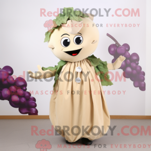 Beige Grape mascot costume...
