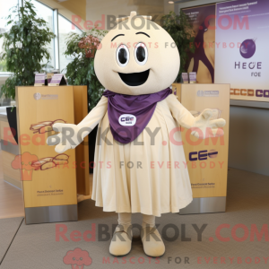 Beige druif mascottekostuum...