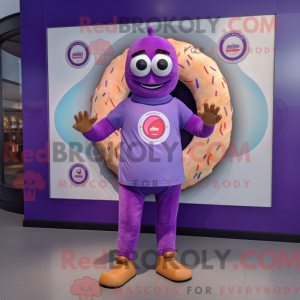 Purple Donut mascot costume...
