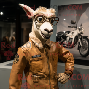 Tan Goat mascot costume...