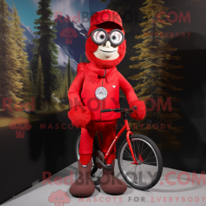 Rød Unicyclist maskot...