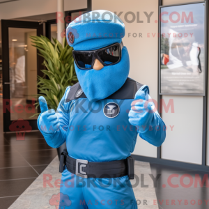 Blue Gi Joe maskot kostume...