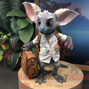Grå frugt flagermus maskot...