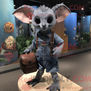 Grå frugt flagermus maskot...