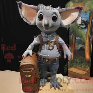 Grå frugt flagermus maskot...