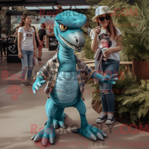 Turkis Velociraptor maskot...