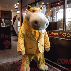 Gold Hippopotamus mascot...
