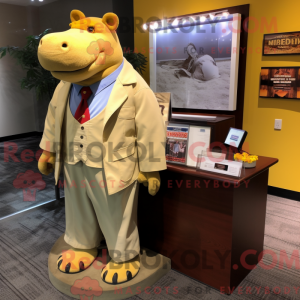 Gold Hippopotamus mascot...