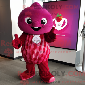 Magenta bringebær maskot...