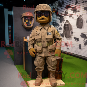 Brown Army Soldier mascot...