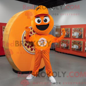 Orange Pizza mascot costume...