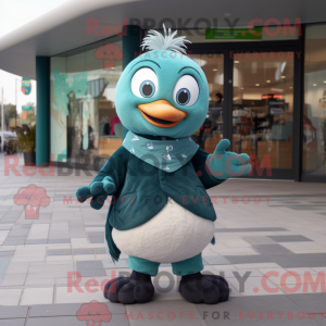 Teal Heart maskot kostume...