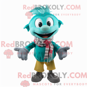 Teal Heart mascottekostuum...