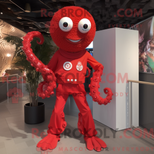 Rød Medusa maskot kostume...