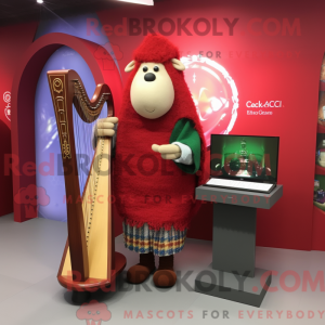 Red Celtic Harpe maskot...