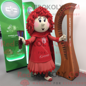 Red Celtic Harp mascot...
