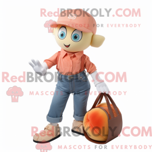 Peach Petanque Ball mascot...