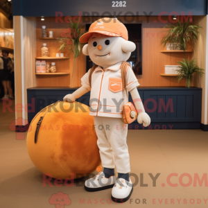 Peach Petanque Ball mascot...