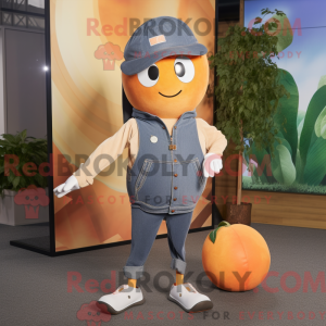 Peach Petanque Ball mascot...