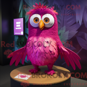 Magenta Owl mascot costume...