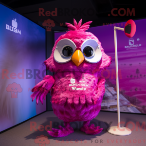 Magenta Owl maskot kostume...