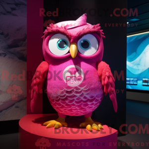 Magenta Owl mascot costume...