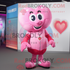 Pink Heart mascotte kostuum...