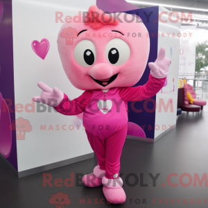Pink Heart mascot costume...