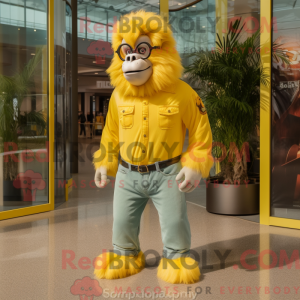 Lemon Yellow Gorilla mascot...
