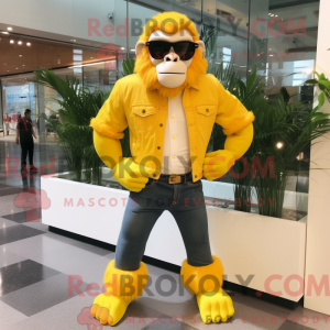 Lemon Yellow Gorilla mascot...
