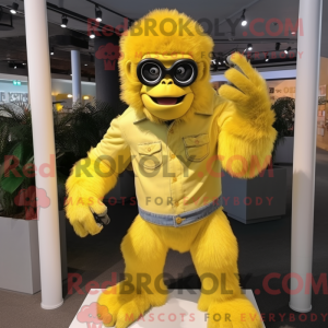 Lemon Yellow Gorilla mascot...