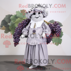 Silver Grape mascot costume...