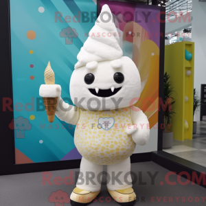 White Ice Cream Cone mascot...