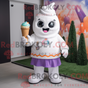 White Ice Cream Cone mascot...