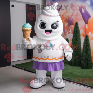 White Ice Cream Cone maskot...