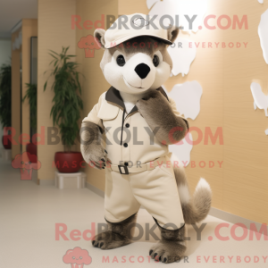 Beige Badger maskot kostume...