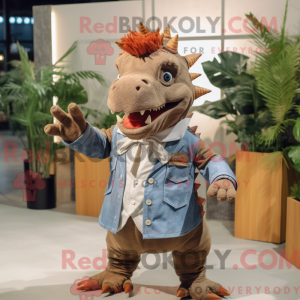 Brown Stegosaurus mascot...