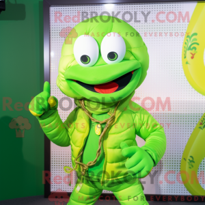 Lime Green Snake maskot...