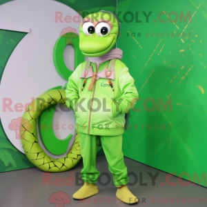 Lime Green Snake maskot...